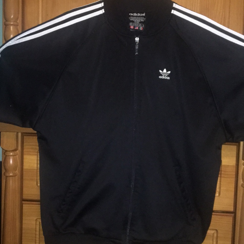 Adidias OG Mens M Polyester 3 Stripe zipper jacket
